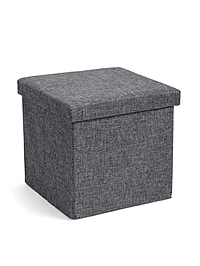 Пуф с ящиком 30х30х30 см, рогожка 49 серая, нагрузка 100 кг