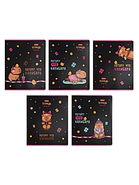 Тетрадь 48л кл Hatber "Потому что Капибара", на скобе, скругл углы, 60-65г/м² 5В МИКС