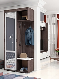 Прихожая «Варда», 1002×2176×444 мм, цвет ясень тёмный/белый