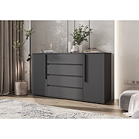 Комод 2 двери 4 ящика Норд, 1600х450х900, Графит/Графит