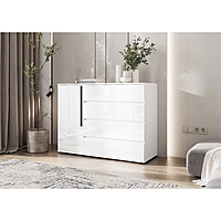 Комод 1 дверь 4 ящика Норд, 1200х450х900, Белый глянец/Белый