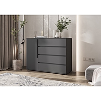 Комод 1 дверь 4 ящика Норд, 1200х450х900, Графит/Графит