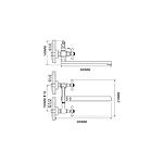 Смеситель для ванны Ammore A4685-F излив 300 мм хром