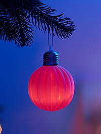 Елочный шар "Малиновый бархат" 8 см, 1 LED, LR44x3 (в компл.), Т/БЕЛЫЙ