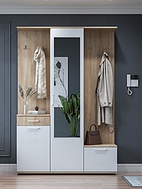 Прихожая «ПР1», 1350×330×1990 мм, цвет дуб сонома/белый