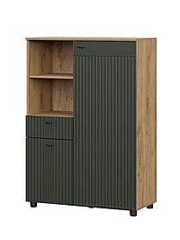 Тумба в гостиную «Милан», 901×416×1286 мм, цвет олива/дуб золотой