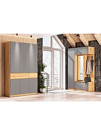 Прихожая «Авиньон», 1400×506×2216 мм, цвет дуб золотой/графит