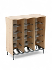 Шкаф для обуви с полками на металлокаркасе, 850х350х900, Клен Танзау