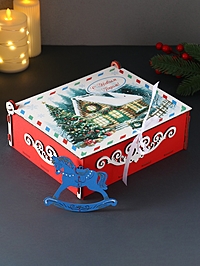 Шкатулка «С Новым Годом», с сувениром, 24×20×9 см