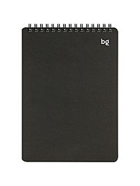 Блокнот А5 60л на гребне BG обл пластик, тисн фольг, черный