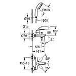 Смеситель для ванны GROHE Eurosmart 3330220A хром
