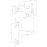Смеситель для ванны Rossinka Y35-30 короткий излив хром