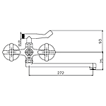 Смеситель для ванны Cron CN2125 двухвентильный хром