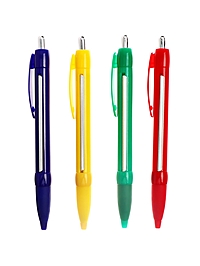 Ручка шариковая автоматическая ШПАРГАЛКА, СИНЯЯ 1.0мм, пласт корп, смен стерж 107мм, МИКС 10