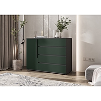 Комод 1 дверь 4 ящика Норд, 1200х450х900, Изумруд/Графит