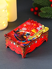 Шкатулка новогодняя "Богатства" 14х9,3х6 см