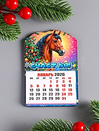 Магнит новогодний календарь, отрывной "Счастья" 9,5х6,5 см