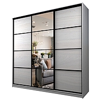 Шкаф - купе Max-МШ-23-6-27-151, с зеркалом, 2666×600×2300 мм, цвет ясень анкор светлый