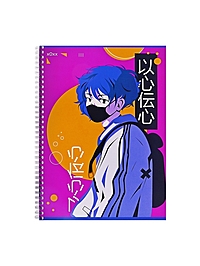 Компл тетр из 2шт A4 на гребне 96л кл Аниме.Парень киберпанк,мел карт+ТВИН,офсет (9944272)