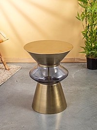 Стол кофейный "Карамель" 40,5х40,5х53,5 см, железо, стекло