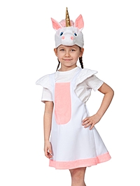 Карнавальный костюм "Лошадка Единорожка" плюш, сарафан, шапочка, 3-6 лет, рост 92-122 см