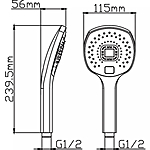 Лейка для душа Diadonna D10-19037BL черный 2 режима