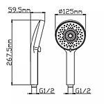 Лейка для душа Diadonna D10-19038W белый 3 режима