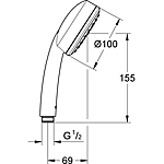 Лейка для душа GROHE Tempesta Cosmopolitan 100 26082002 хром