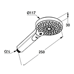Лейка для душа KLUDI DIVE 6983005-00 хром 3 режима