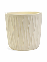 Кашпо для цветов Desert, 2.3 л, d=15.7 см, h=15.2 см, пластиковое, со вставкой, белое