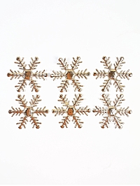 Новогодний набор для декора «Снежинка» " цвет золотой, 6.5 см, набор 6 шт.