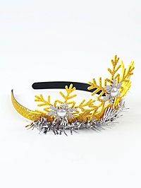 Корона новогодняя «Снежинка», цвет золотой