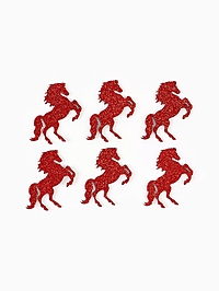Декор на клеевой основе «Лошадки», красный, набор 6 шт.