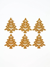 Декор «Золотые елочки», набор 6 шт.