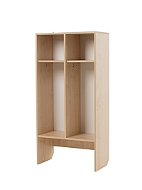 Шкаф для детского сада 2 секции с нишей под скамью Скандинавия, 648х320х1300, Клен Танзау/Серый/Розо