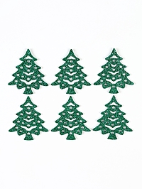 Декор «Зеленые елочки», набор 6 шт.