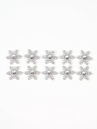 Новогодний набор для декора «Снежинки» цвет серебро, 3×3 см, набор 10 шт.