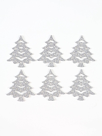 Декор «Серебряные елочки», набор 6 шт.