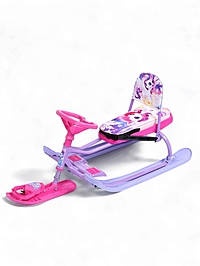 Снегокат «Лошадка», со спинкой, розовый, фиолетовый, ТС4-1СЛ/Л Snow Cat
