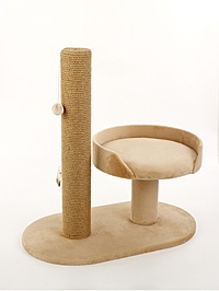 Когтеточка "АЛЬФА", с лежанкой, джут, 62 х 35 х 62, бежевый