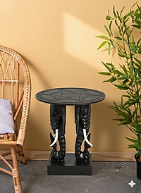 Стол круглый "Слоны" дерево Албезия, 50х50х58 см