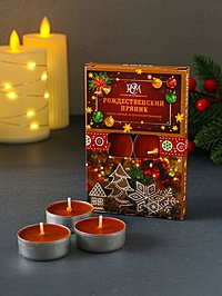 Набор свечей ароматических чайных «Рождественский пряник», 6 шт.