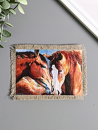 Магнит на холодильник, панно «Свиток. Единство лошадей», 10.5×15.5 см