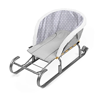 Сиденье для санок универсальное, принт: с сердечками серый СС2-3/С