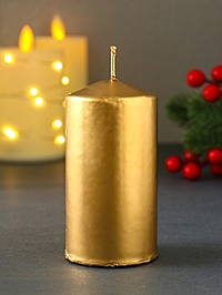 Свеча-цилиндр «Новогодняя ночь», 100×50 см, золотой