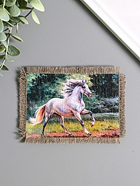 Магнит на холодильник, панно «Свиток. Энергия и красота коня», 10.5×15.5 см