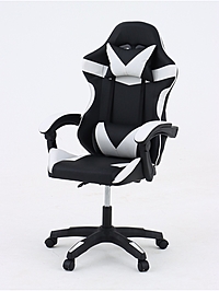 Кресло игровое, черно-белое