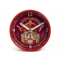 Будильник "Щелкунчик", плавный ход, 8 х 8 см, красный