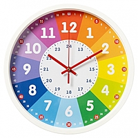 Часы настенные "Обучающие 2",  детские, плавный ход, d-30 см, белые