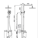 Душевая система Vincea Cube VSFS-1C1GM вороненая сталь